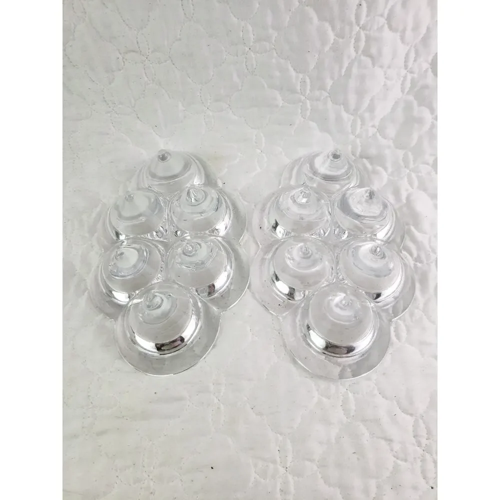 Vintage Villeroy & Boch Crystal 6 Votive Candle Holder Coned Foot Base Lot of 2